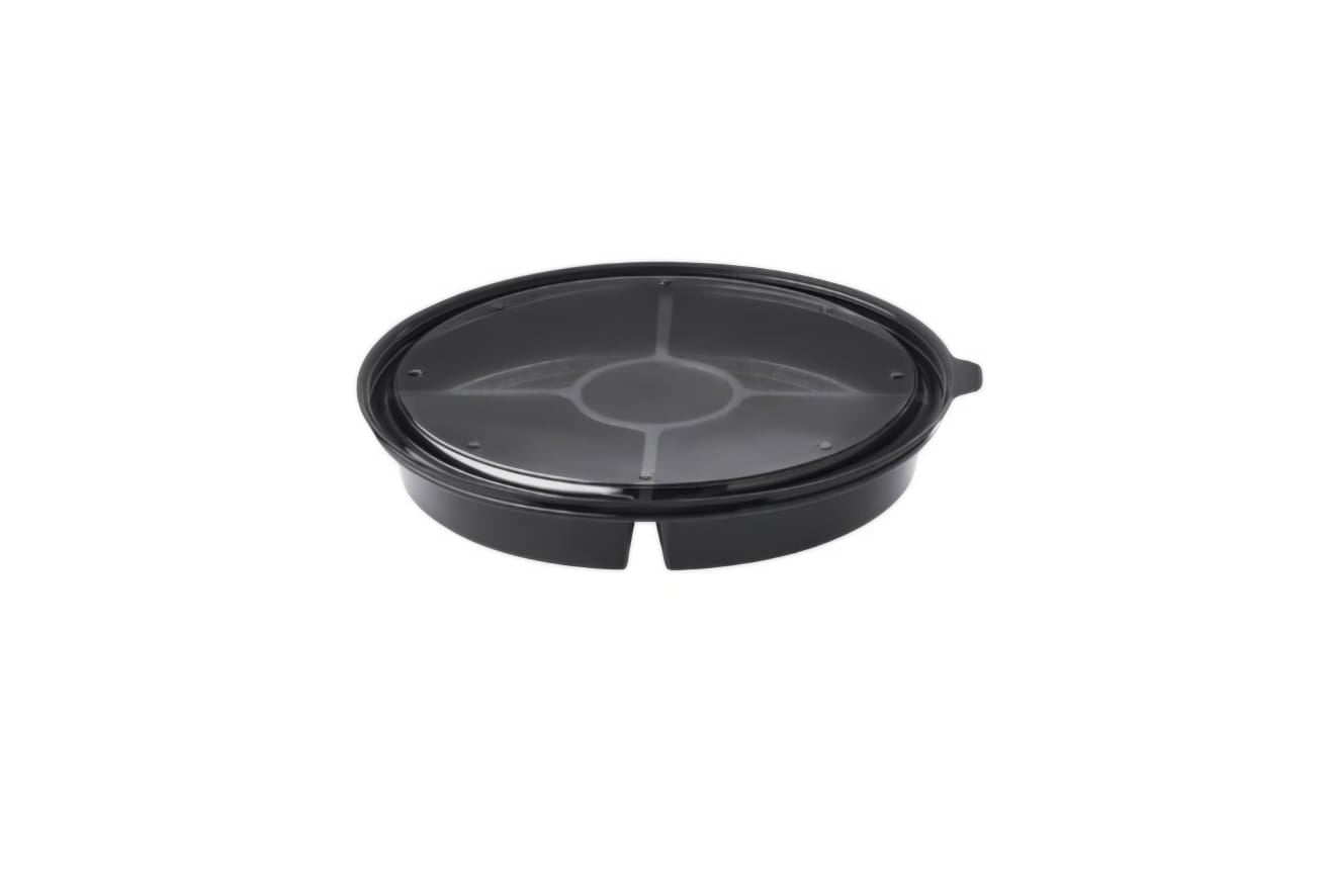 Plato redondo 5D negro con tapa hermetica x 50 unidades