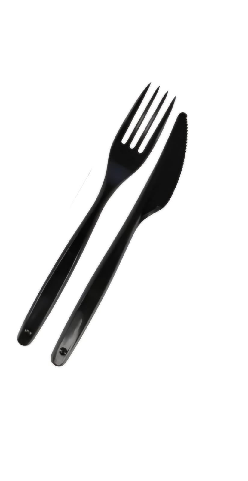 Tenedor, Cuchillos y Cucharas Negro Darnel Termoformadas x 50/100 unidades