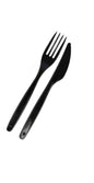 Tenedor, Cuchillos y Cucharas Negro Darnel Termoformadas x 50/100 unidades
